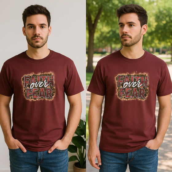 Faith Over Fear-Men's Tee-Made with Pure Cotton