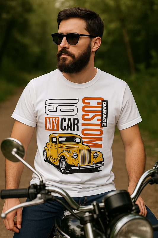 Vintage Custom Car Graphic Cotton T-Shirt